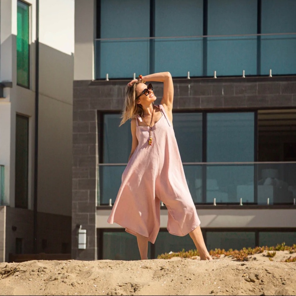 Dusty Pink Ellettelle European Linen Jumpsuit